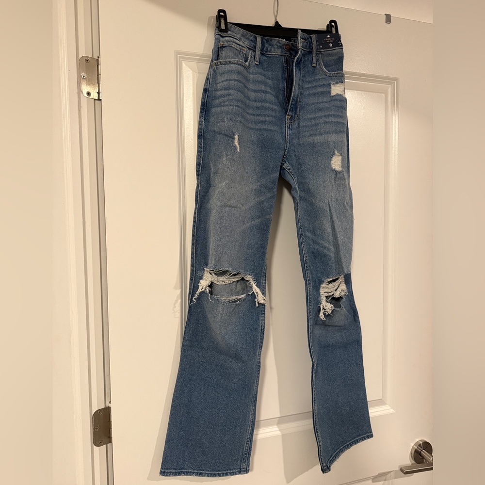 Hollister Light Blue Distressed Flare Jeans